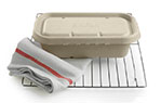 BioCane takeaway container with lid, oven proof, compostable, made from sugarcane pulp
