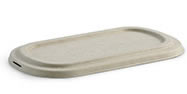 BioCane takeaway container lid, compostable, made from sugarcane pulp