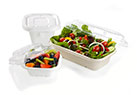 BioCane takeaway food containers with lids, biodegradable, compostable
