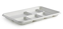 BioCane tray with six compartments, compostable, made from sugarcane